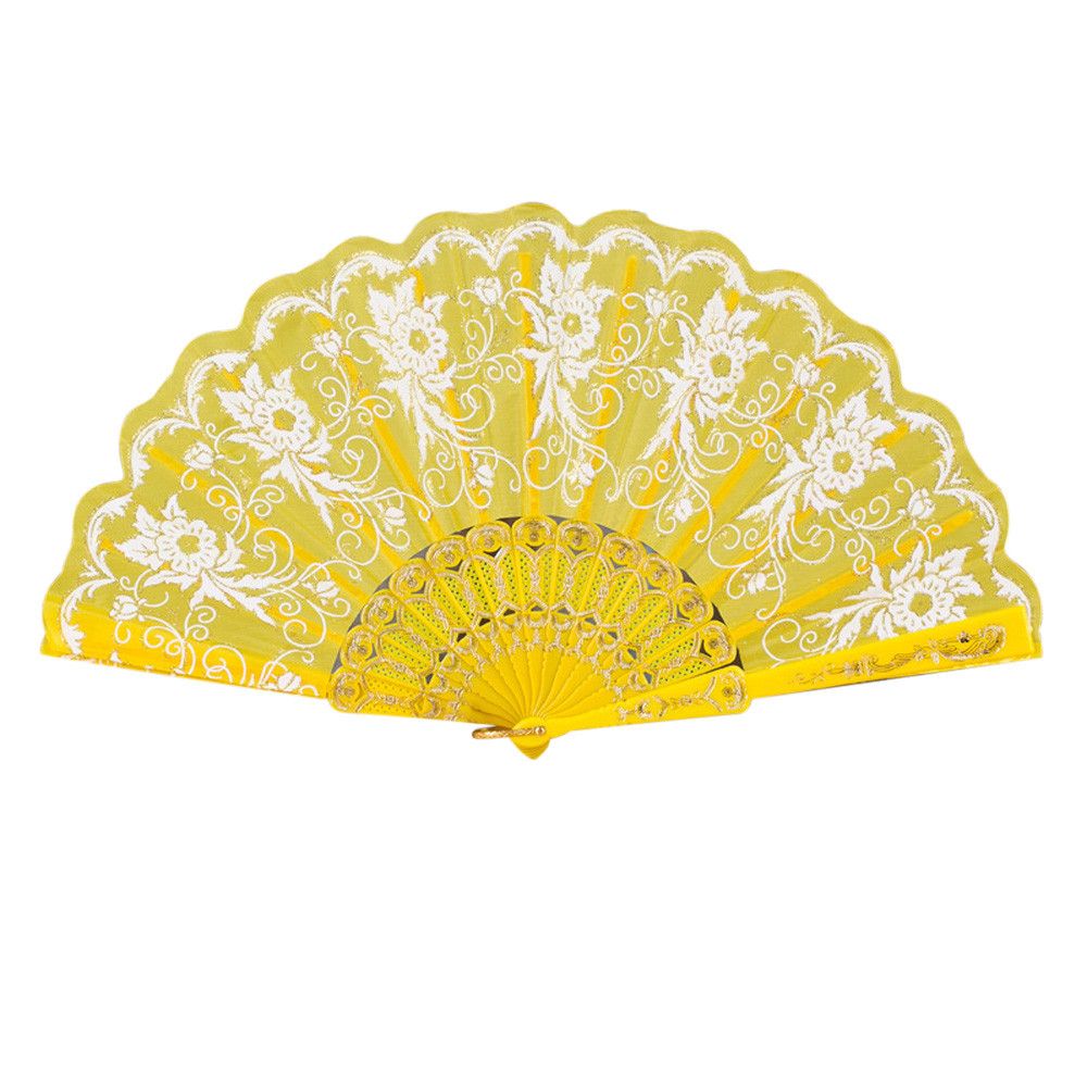 Wedding Folding Chinese/Spanish For Hand Silk Souvenir Held Style Dance Flower Gift Newest For Party Fan Lace 2019