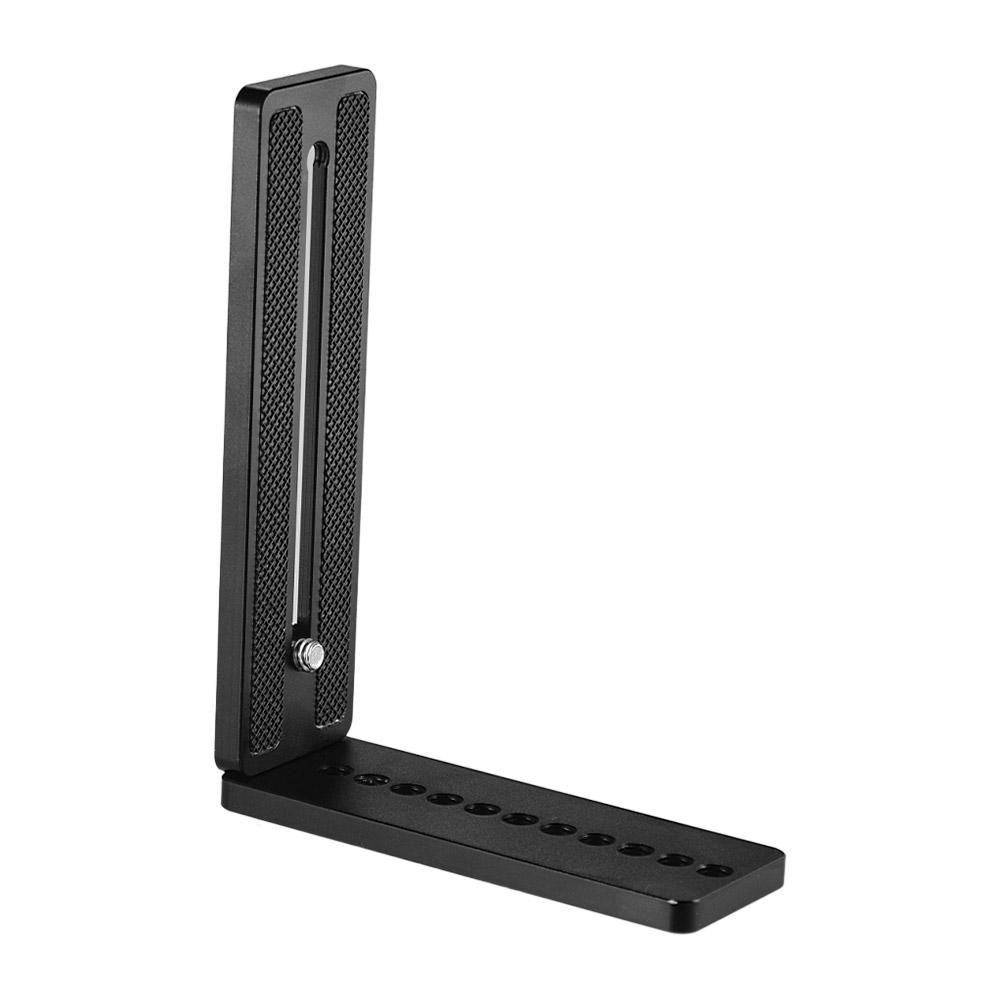 Andoer Aluminium Alloy Universal L-Shape Plate Bracket Camera Holder with 1/4 Inch Screw Mount Vertical Video Recording for Tripods Stabilizer Ballhead