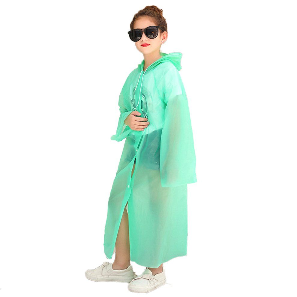 Raincoat Student Kid Siamese Waterproof Environmental Poncho Children Raincoat-green