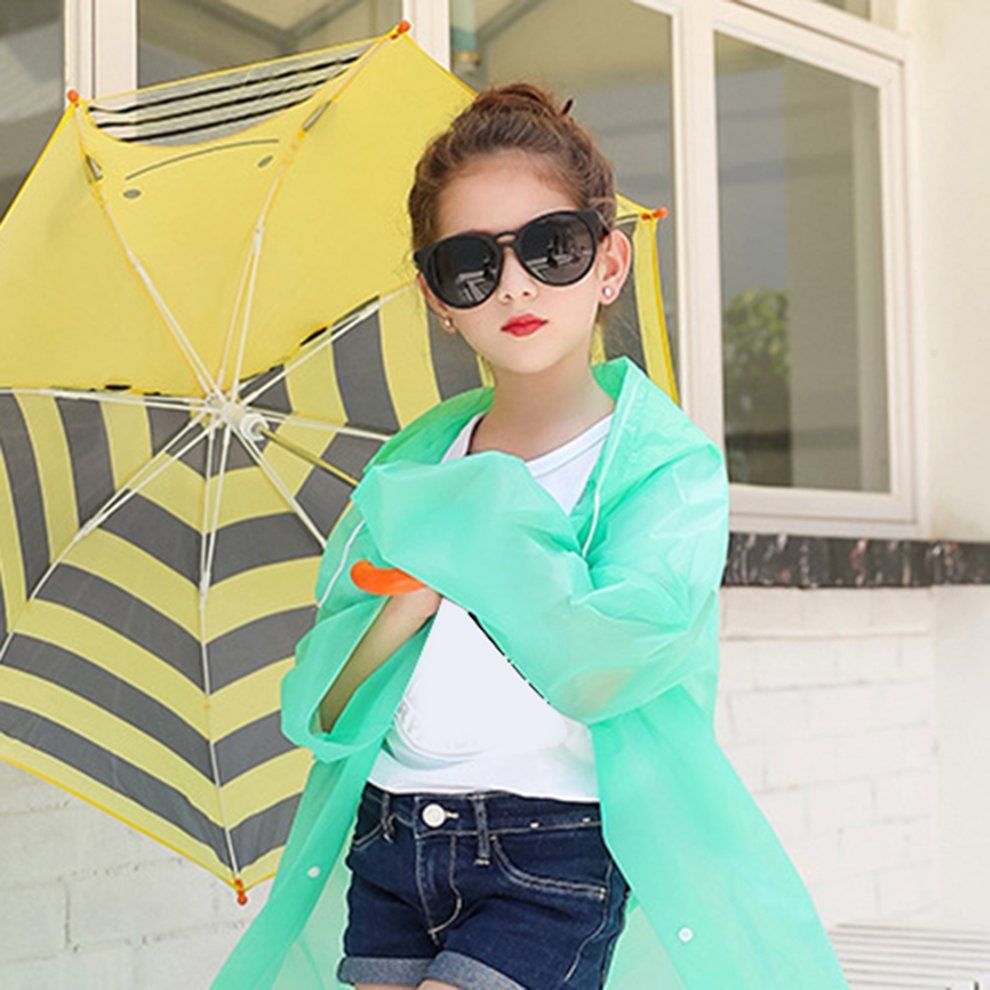 Raincoat Student Kid Siamese Waterproof Environmental Poncho Children Raincoat-green