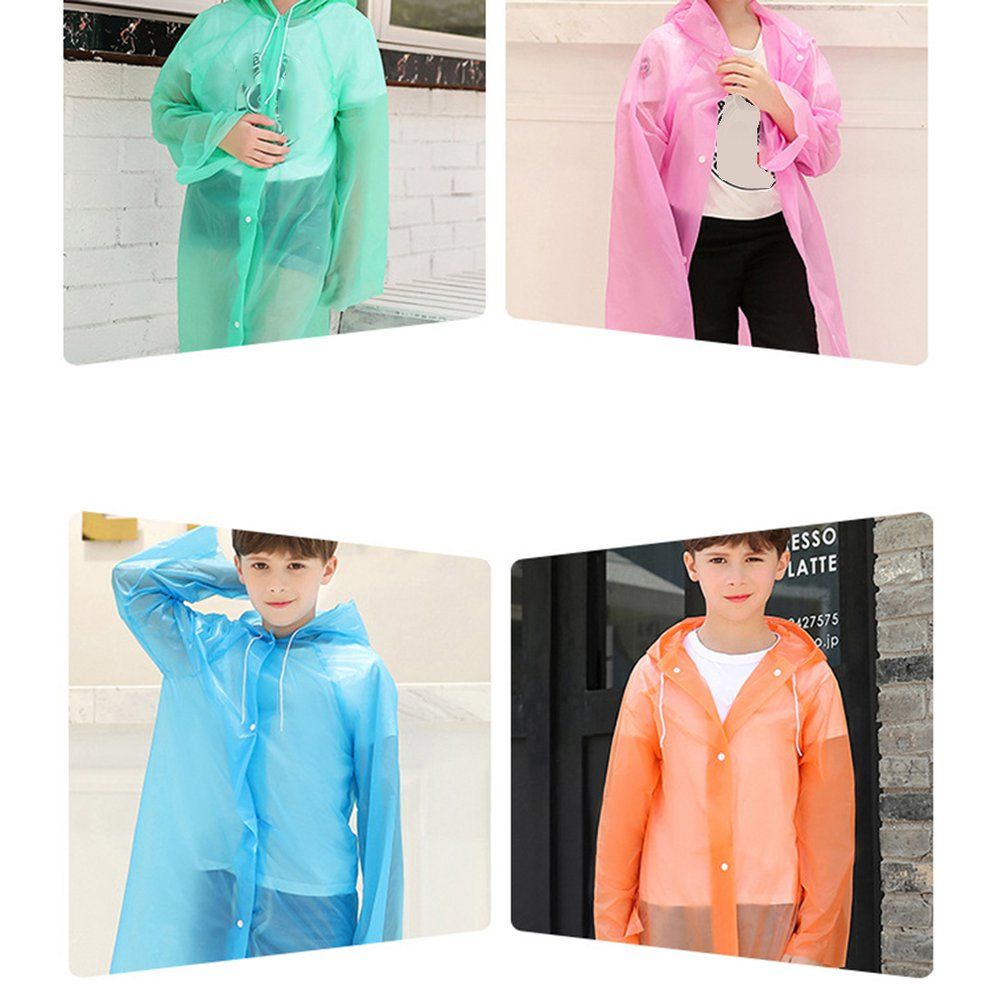 Raincoat Student Kid Siamese Waterproof Environmental Poncho Children Raincoat-green