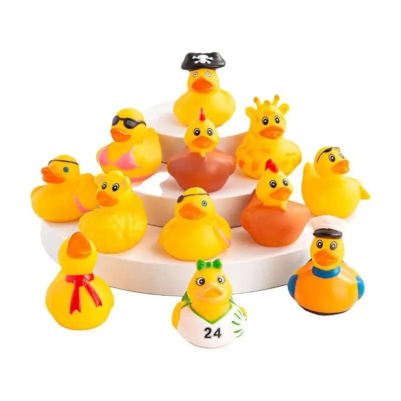 25PCS Multi-color Rubber Ducky For Baby Showers Bath Toy Christmas Birthdays Party Favor Bath Time Accessories Mixed Pack