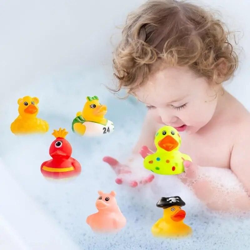 25PCS Multi-color Rubber Ducky For Baby Showers Bath Toy Christmas Birthdays Party Favor Bath Time Accessories Mixed Pack