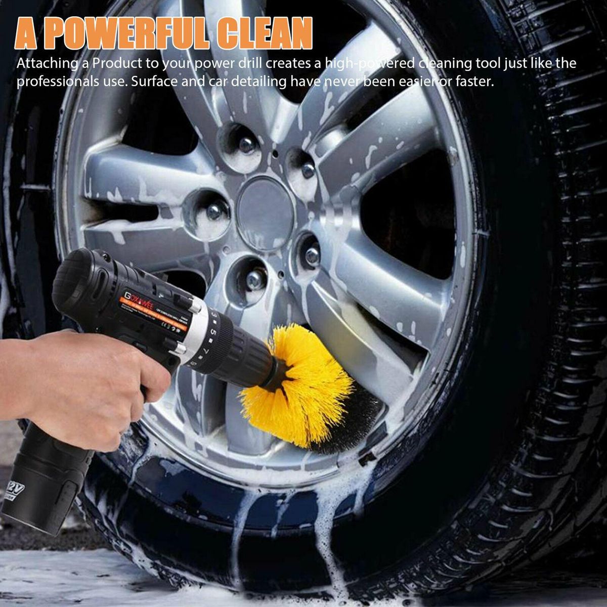 6Pcs Scrub Drill Brush Multi-purpose Kit Power Drill Cleaning Attachments All Purpose Deep Clean
