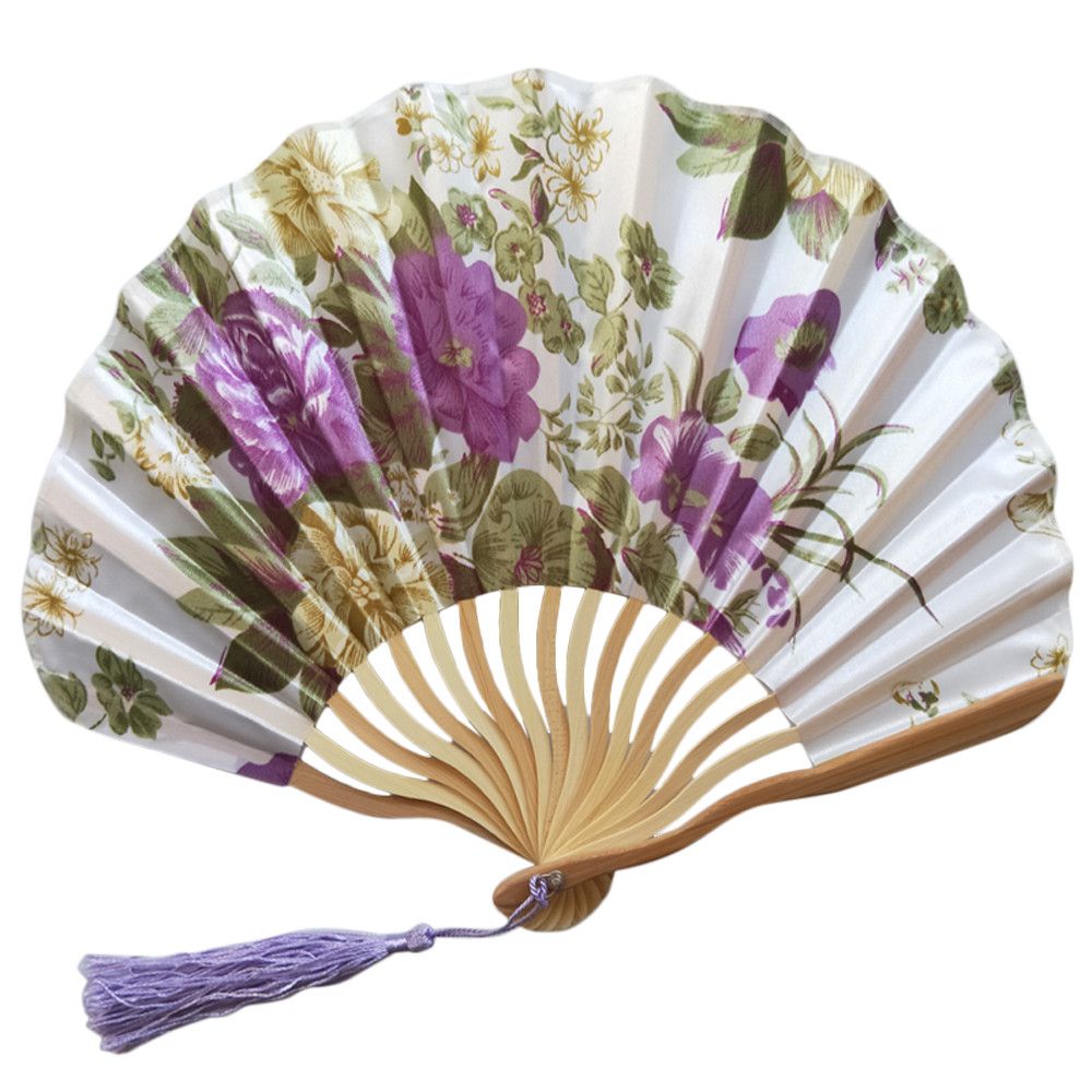 Gift 29 Held Bamboo Folding CM Hand Handheld Silk Fan Fans Folded Fans For Church Wedding