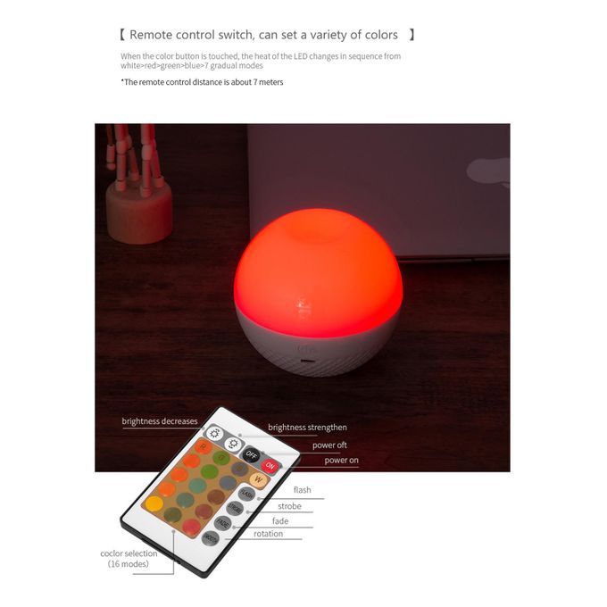 LED Night Light 16 Colors Glowing Touch Control For Bedroom Camping