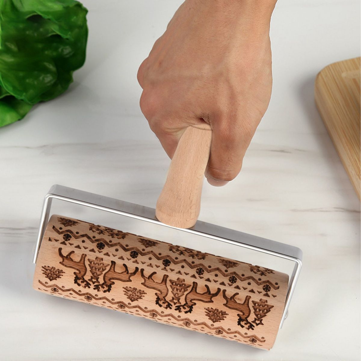 Rolling Pins Christmas Wooden Hand Grip Engraved
