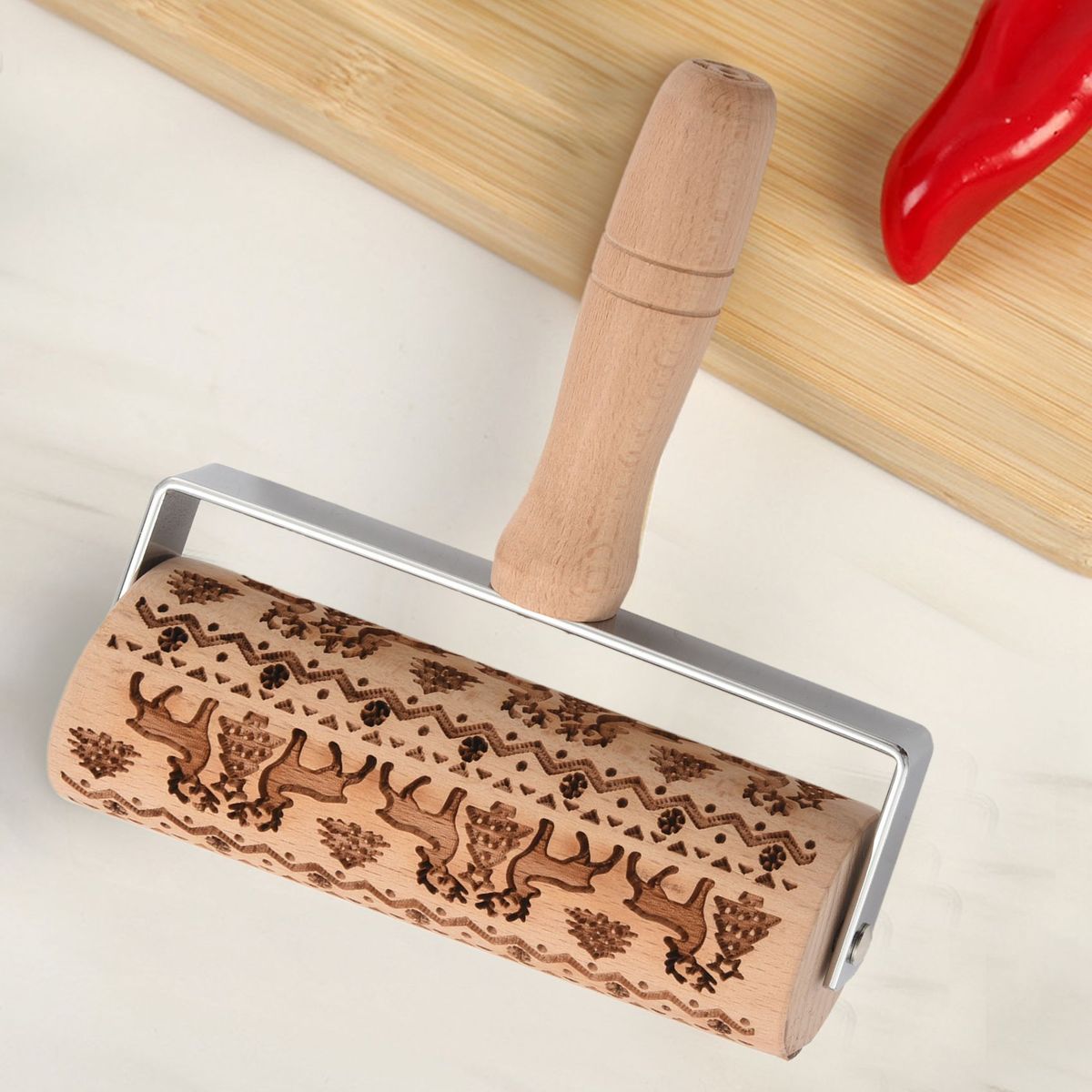 Rolling Pins Christmas Wooden Hand Grip Engraved