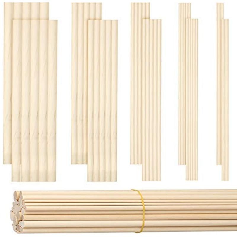 100 Pieces Dowel Rods Wooden Dowel Rod Craft Wood183161451638X6Inch Sticks for Crafting DIY Wedding Ribbon Wand