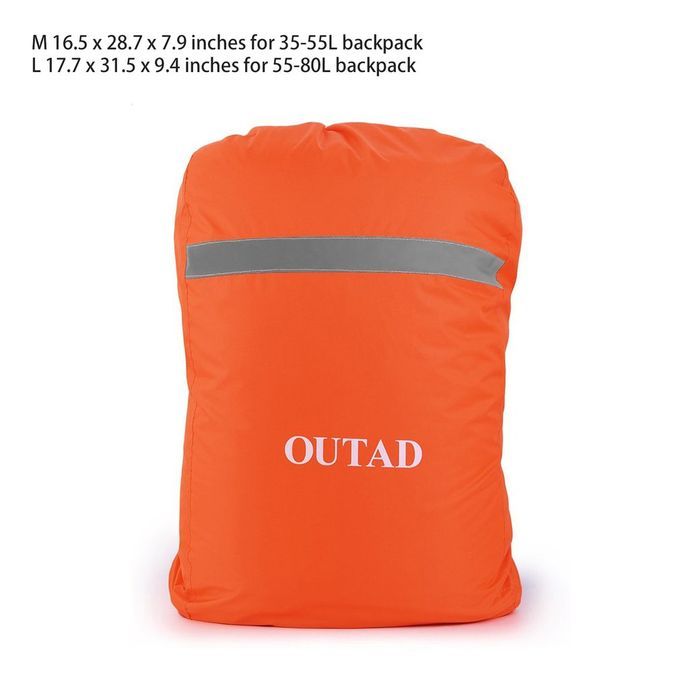 OUTAD Waterproof Backpack Rain Cover With Reflective Strip Rain Proof Cover Orange Red