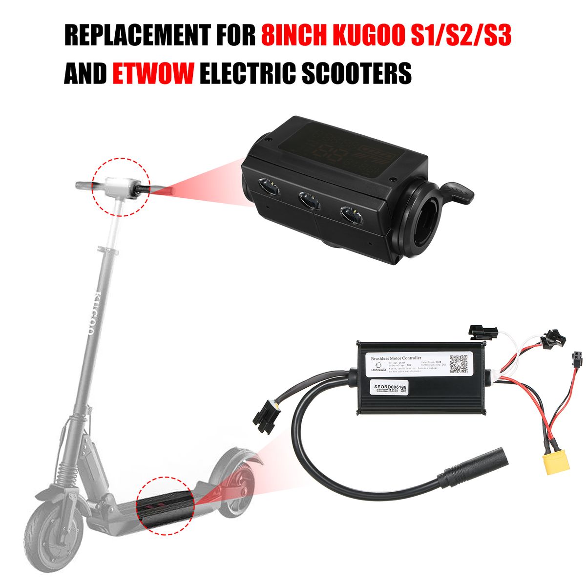 36V Brushless Motor Controller Thumb Handles Assembly Parts
