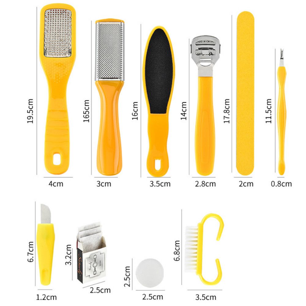 10pcs Professional Pedicure Tool Foot Care Tool For Feet Heels Toe Cuticle Kit File Set Dead Hard Skin Callus Remover Ser