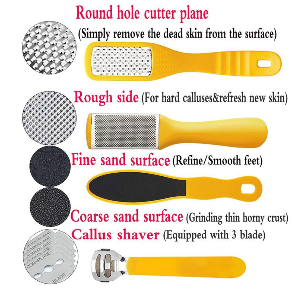 10pcs Professional Pedicure Tool Foot Care Tool For Feet Heels Toe Cuticle Kit File Set Dead Hard Skin Callus Remover Ser