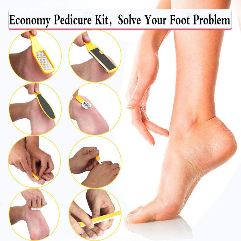 10pcs Professional Pedicure Tool Foot Care Tool For Feet Heels Toe Cuticle Kit File Set Dead Hard Skin Callus Remover Ser