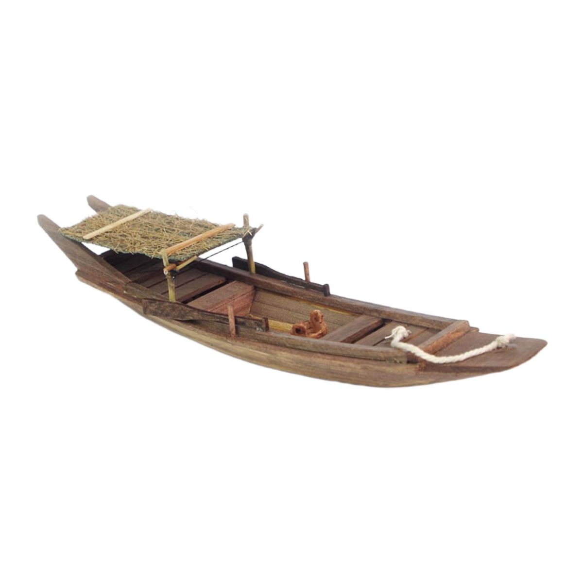 Antique Miniature Wooden Canoe For Decor Photo Props Rear Straw Shed