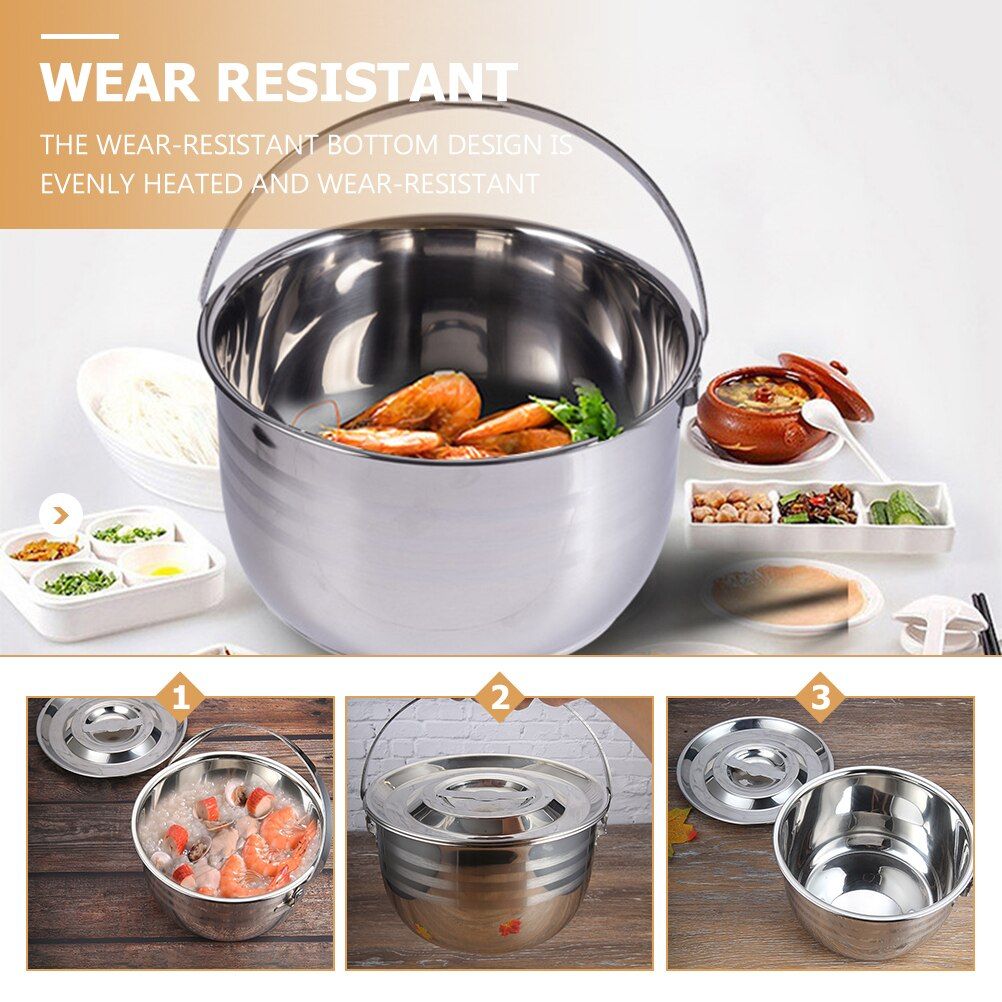1pc Thicken Camping Stew Pot Non-stick Pot Home Kitchen Large Capacity Soup Pot Cooking Tools Cookware Kitchen Accessories