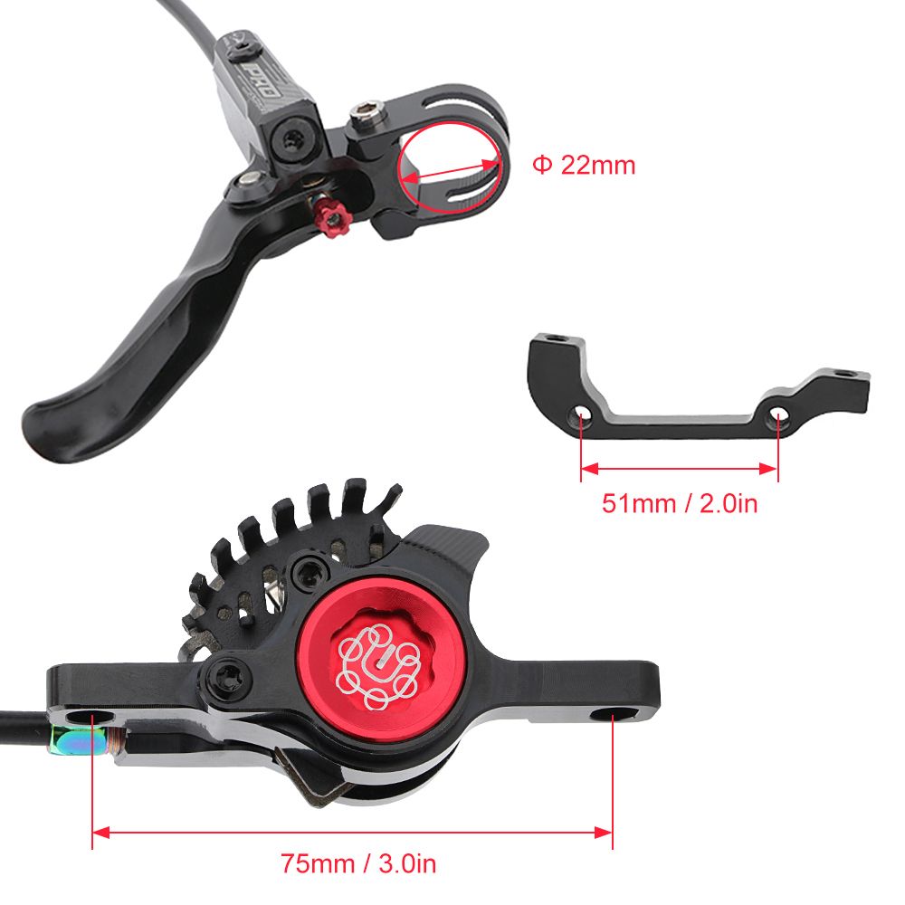 MTB Hydraulic Disc Brake Front Rear Calipers Set 22mm