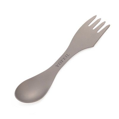 Camping Titanium Spoon Fork Three In One Ultralight Titanium Tableware Camping Outdoor Spork