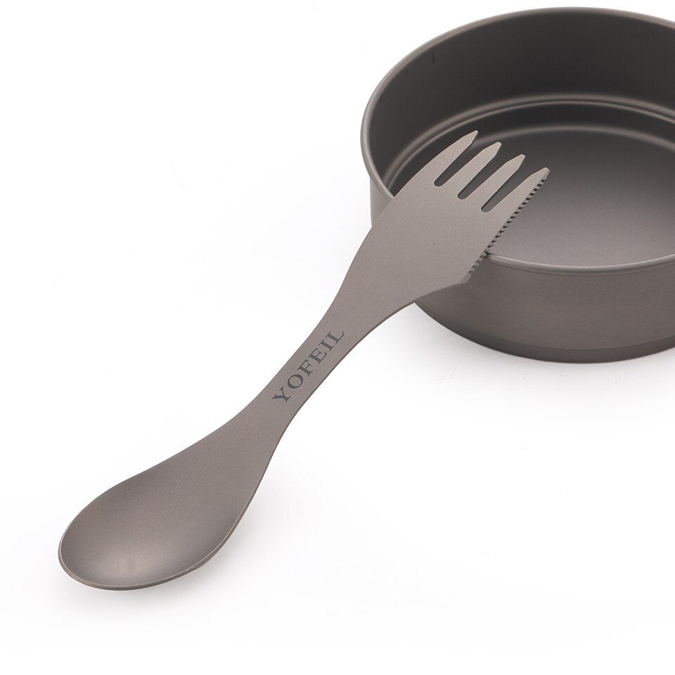 Camping Titanium Spoon Fork Three In One Ultralight Titanium Tableware Camping Outdoor Spork