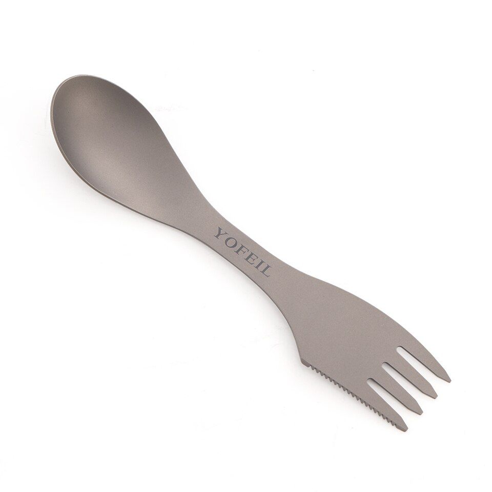Camping Titanium Spoon Fork Three In One Ultralight Titanium Tableware Camping Outdoor Spork
