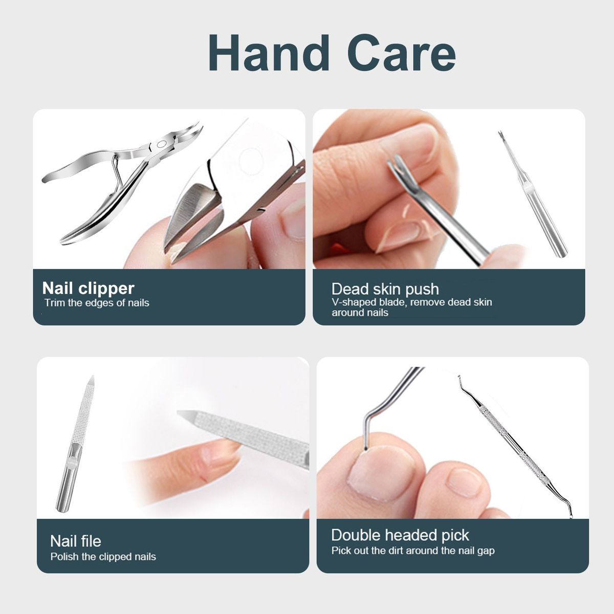 4pcs/set Nail Clipper Cutter Trimmer Grooming Kit Manicure Set Pedicure Toe Nail Art Tools Set Kits