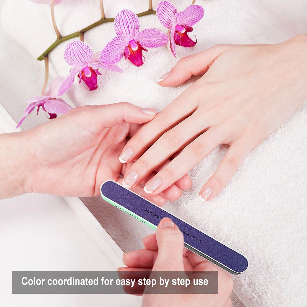 2pcs/lot Nail Files Nail Buffers Block 7 Professional Steps