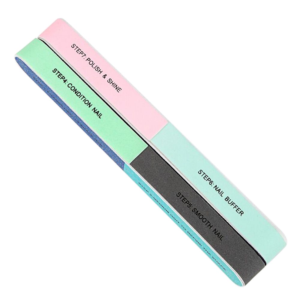 2pcs/lot Nail Files Nail Buffers Block 7 Professional Steps