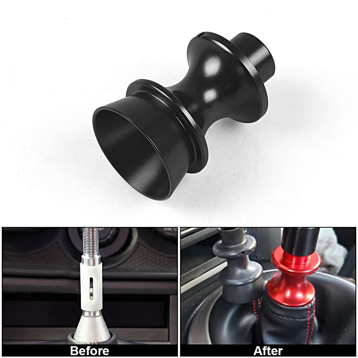 Car Shift Adapter Car Thread Shift Knob Boot Retainer Black