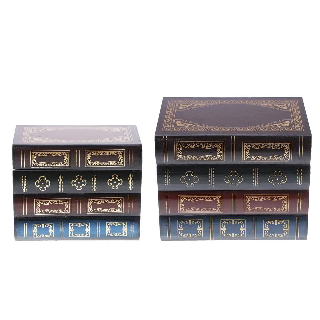 Antique Book Shaped Jewelry Display Box Home Storage Case Table S