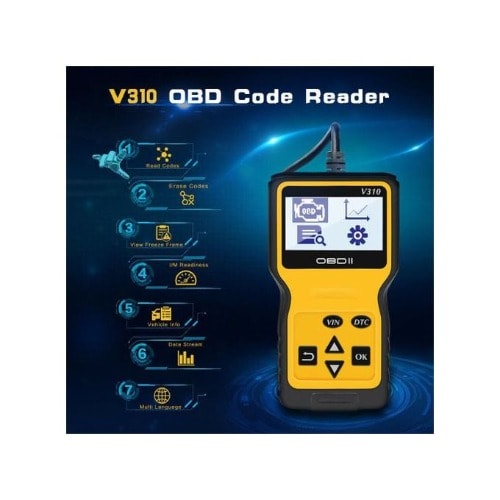 V310 Obd Ii Eobd Auto Code Reader Diagnostic Car Scanner Tool - Yellow