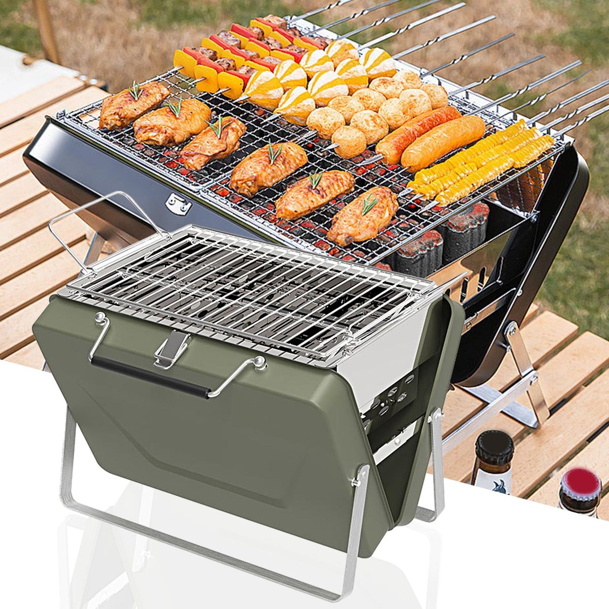BBQ Stove Outdoor Folding Camping BBQ Charcoal Stove