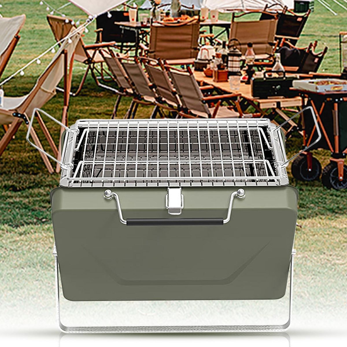 BBQ Stove Outdoor Folding Camping BBQ Charcoal Stove