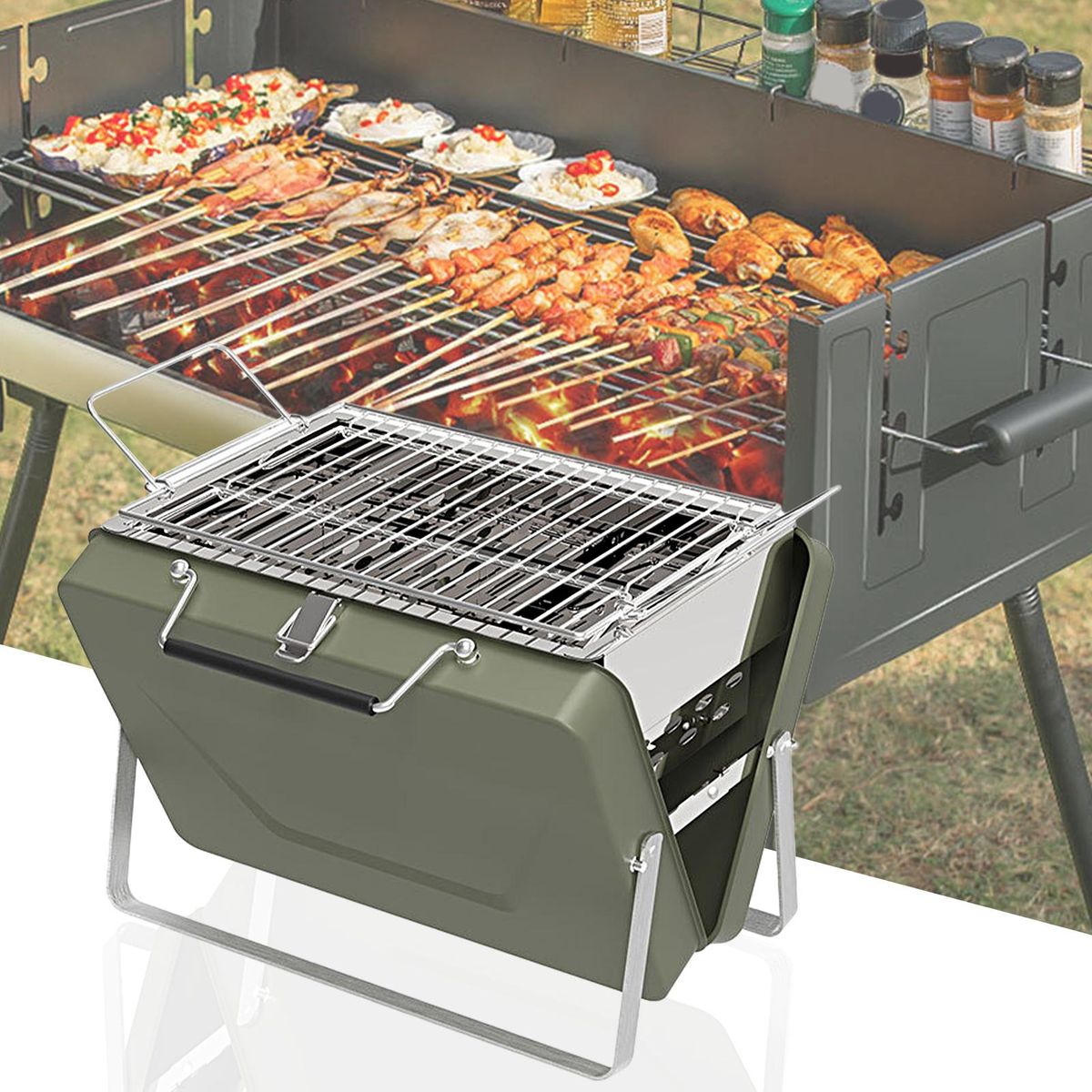 BBQ Stove Outdoor Folding Camping BBQ Charcoal Stove