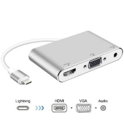 Lightning To Hdmi Vga Audio  Adapter