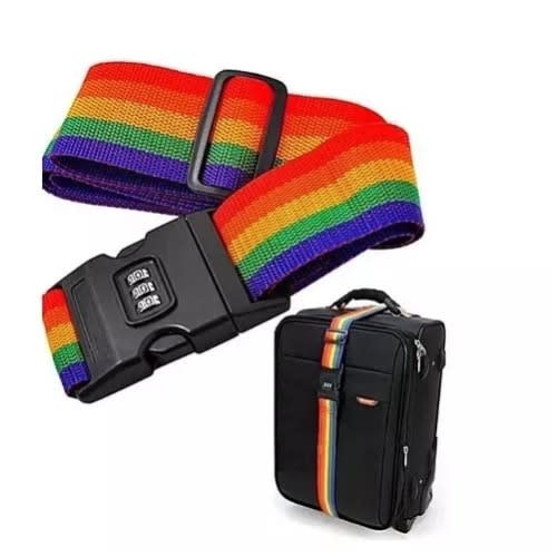 Luggage Strap Safety Lock Belt With Coded Lock - Multicolour