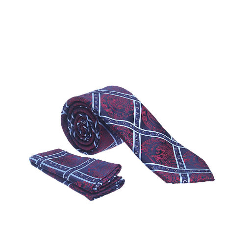 Vissioni Double Line Tie - Red & Bold Blue