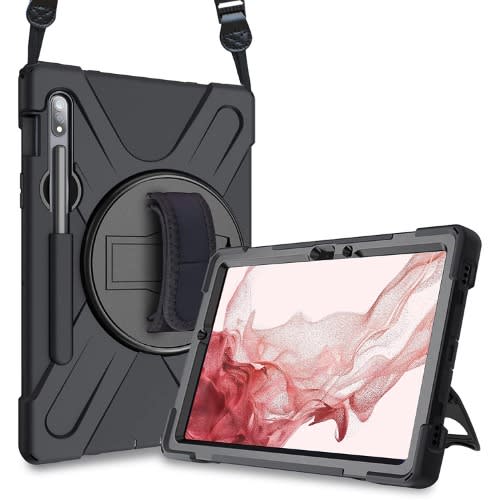 Rugged Case With Hand Strap And Lanyard For Samsung Galaxy Tab S8 Ultra