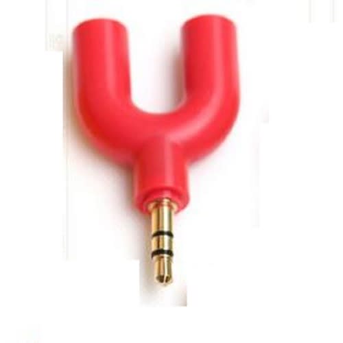 Tpc 3.5mm Audio Splitter Jack Plug Male To Aux Female Microphone Converter Adapter - Red