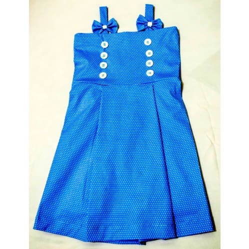 Girl's Polka Dot Dress - Sky Blue
