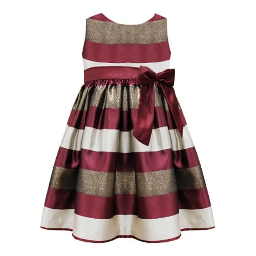 Red & Metallic Stripe Dress