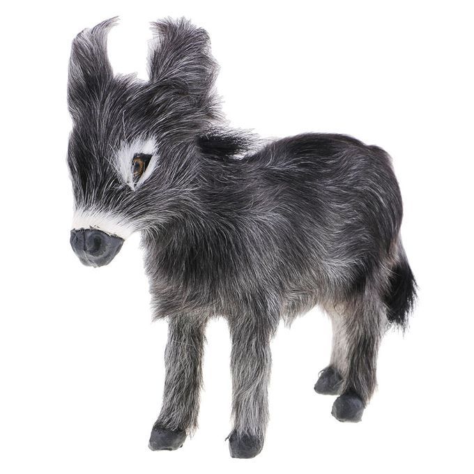 13 X 3.5 X 12cm Animal Figure Model Plush Donkey Toy Pet Shop Display