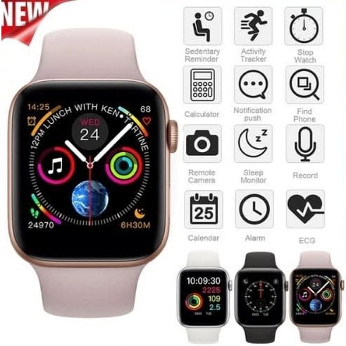 W54 Smart Watch+ Heart Rate Monitor - Rose Gold