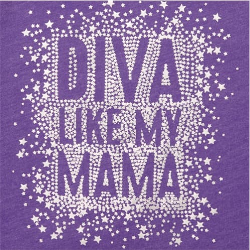 Girls' Short Sleeve Diva Like My Mama Top - Purple
