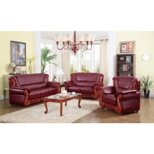 Kingday Leather Chair Set with Table