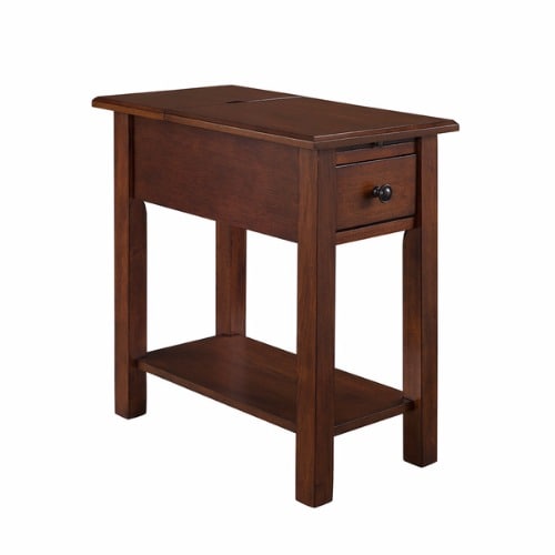 Side Table with Charging Station - Espresso