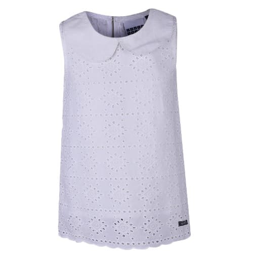 Pure Cotton Collar Top - White