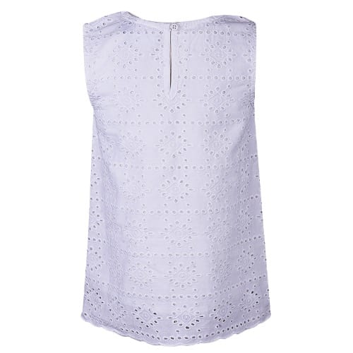 Pure Cotton Collar Top - White