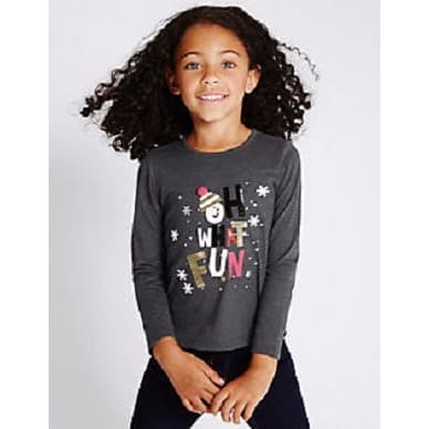 Cotton Blend Long Sleeve Top