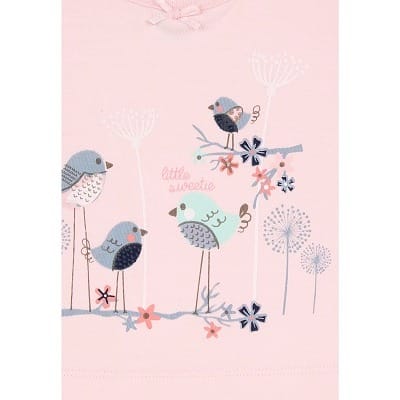 Baby Girl Pink Bird Print T-Shirt