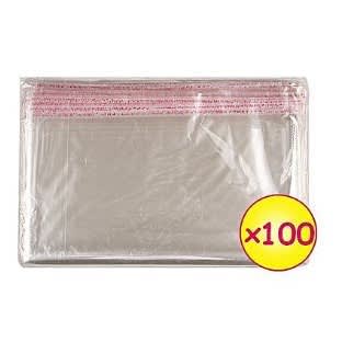 100 Transparent Self Adhesive Seal Plastic Bags -14x20cm